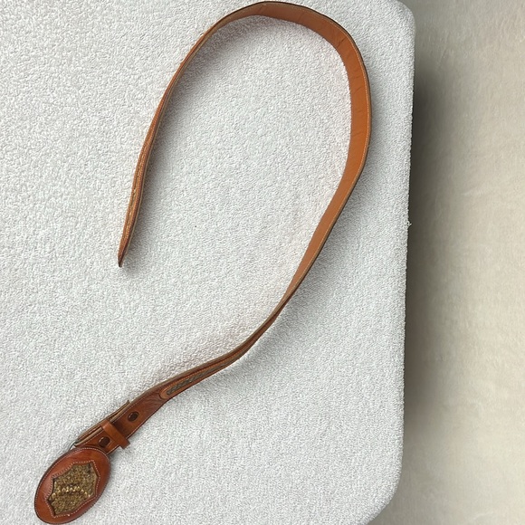 Leather Snake Skin Belt Size 34 Made in Mexico Rodeo Cowgirl Western - Picture 12 of 14